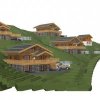 LUXUEUX CHALETS EN COURS DE CONSTRUCTION DANS LES ALPES SUISSES, VUE CERVIN